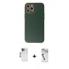 MARSİLYAN™- iPhone 12 Pro Max Kılıf Ahenk Işık - Şeffaf Uv Polymer Nano Ekran Koruyucu + Shine Kamera Lens - LT