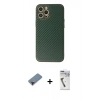 MARSİLYAN™- iPhone 12 Pro Max Kılıf Ahenk Işık - Şeffaf Uv Polymer Nano Ekran Koruyucu + Metal Kamera Lens Koruma Cam - KI