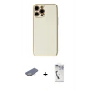 MARSİLYAN™- iPhone 12 Pro Max Kılıf Ahenk Işık - Şeffaf Uv Polymer Nano Ekran Koruyucu + Renkli Kamera Lens Koruma Cam - SI