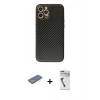 MARSİLYAN™- iPhone 12 Pro Max Kılıf Ahenk Işık - Şeffaf Uv Polymer Nano Ekran Koruyucu + Renkli Kamera Lens Koruma Cam - YL