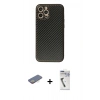 MARSİLYAN™- iPhone 12 Pro Max Kılıf Ahenk Işık - Şeffaf Uv Polymer Nano Ekran Koruyucu + Renkli Kamera Lens Koruma Cam - SI