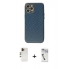 MARSİLYAN™- iPhone 12 Pro Max Kılıf Ahenk Işık - Şeffaf Uv Polymer Nano Ekran Koruyucu + Shine Kamera Lens - GD
