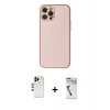 MARSİLYAN™- iPhone 12 Pro Max Kılıf Ahenk Işık - Şeffaf Uv Polymer Nano Ekran Koruyucu + Shine Kamera Lens - GD