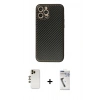 MARSİLYAN™- iPhone 12 Pro Max Kılıf Ahenk Işık - Şeffaf Uv Polymer Nano Ekran Koruyucu + Shine Kamera Lens - GD