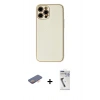 MARSİLYAN™- iPhone 12 Pro Max Kılıf Ahenk Işık - Şeffaf Uv Polymer Nano Ekran Koruyucu + Renkli Kamera Lens Koruma Cam - TU