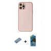 MARSİLYAN™- iPhone 12 Pro Max Kılıf Ahenk Işık - Siyah 18D Cam Ekran Koruyucu + Shine Kamera Lens Koruma Cam - GS