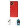 MARSİLYAN™- iPhone 12 Pro Max Kılıf Ahenk Işık - Siyah 18D Cam Ekran Koruyucu + Shine Kamera Lens - GD
