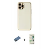 MARSİLYAN™- iPhone 12 Pro Max Kılıf Ahenk Işık - Siyah 20D Premium Cam Ekran Koruyucu + Shine Kamera Lens Koruma Cam - GD