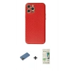 MARSİLYAN™- iPhone 12 Pro Max Kılıf Ahenk Işık - Siyah 20D Premium Cam Ekran Koruyucu + Shine Kamera Lens Koruma Cam - GD