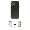 MARSİLYAN™- iPhone 12 Pro Max Kılıf Ahenk Işık - Siyah 20D Premium Cam Ekran Koruyucu + Shine Kamera Lens - LT