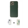 MARSİLYAN™- iPhone 12 Pro Max Kılıf Ahenk Işık - Siyah 20D Premium Cam Ekran Koruyucu + Shine Kamera Lens - LT