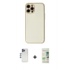 MARSİLYAN™- iPhone 12 Pro Max Kılıf Ahenk Işık - Siyah 20D Premium Cam Ekran Koruyucu + Shine Kamera Lens - LT
