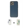 MARSİLYAN™- iPhone 12 Pro Max Kılıf Ahenk Işık - Siyah 20D Premium Cam Ekran Koruyucu + Shine Kamera Lens - LT
