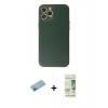 MARSİLYAN™- iPhone 12 Pro Max Kılıf Ahenk Işık - Siyah 20D Premium Cam Ekran Koruyucu + Shine Kamera Lens Koruma Cam - MI
