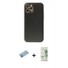 MARSİLYAN™- iPhone 12 Pro Max Kılıf Ahenk Işık - Siyah 20D Premium Cam Ekran Koruyucu + Shine Kamera Lens Koruma Cam - MI