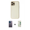 MARSİLYAN™- iPhone 12 Pro Max Kılıf Ahenk Işık - Siyah 20D Premium Cam Ekran Koruyucu + Neon Fosforlu Kamera Lens - MI