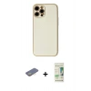 MARSİLYAN™- iPhone 12 Pro Max Kılıf Ahenk Işık - Siyah 20D Premium Cam Ekran Koruyucu + Renkli Kamera Lens Koruma Cam - SI