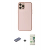 MARSİLYAN™- iPhone 12 Pro Max Kılıf Ahenk Işık - Siyah 20D Premium Cam Ekran Koruyucu + Renkli Kamera Lens Koruma Cam - MI