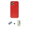 MARSİLYAN™- iPhone 12 Pro Max Kılıf Ahenk Işık - Siyah 20D Premium Cam Ekran Koruyucu + Shine Kamera Lens Koruma Cam - PE