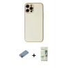 MARSİLYAN™- iPhone 12 Pro Max Kılıf Ahenk Işık - Siyah 20D Premium Cam Ekran Koruyucu + Shine Kamera Lens Koruma Cam - PE