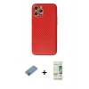 MARSİLYAN™- iPhone 12 Pro Max Kılıf Ahenk Işık - Siyah 20D Premium Cam Ekran Koruyucu + Shine Kamera Lens Koruma Cam - GI