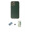 MARSİLYAN™- iPhone 12 Pro Max Kılıf Ahenk Işık - Siyah 20D Premium Cam Ekran Koruyucu + Shine Kamera Lens Koruma Cam - GI