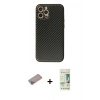 MARSİLYAN™- iPhone 12 Pro Max Kılıf Ahenk Işık - Siyah 20D Premium Cam Ekran Koruyucu + Shine Kamera Lens Koruma Cam - SABE
