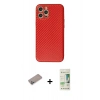 MARSİLYAN™- iPhone 12 Pro Max Kılıf Ahenk Işık - Siyah 20D Premium Cam Ekran Koruyucu + Shine Kamera Lens Koruma Cam - SABE