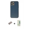 MARSİLYAN™- iPhone 12 Pro Max Kılıf Ahenk Işık - Siyah 20D Premium Cam Ekran Koruyucu + Shine Kamera Lens Koruma Cam - SABE