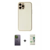 MARSİLYAN™- iPhone 12 Pro Max Kılıf Ahenk Işık - Siyah 20D Premium Cam Ekran Koruyucu + Neon Fosforlu Kamera Lens - YL