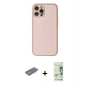 MARSİLYAN™- iPhone 12 Pro Max Kılıf Ahenk Işık - Siyah 20D Premium Cam Ekran Koruyucu + Renkli Kamera Lens Koruma Cam - YL