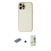 MARSİLYAN™- iPhone 12 Pro Max Kılıf Ahenk Işık - Siyah 20D Premium Cam Ekran Koruyucu + Renkli Kamera Lens Koruma Cam - YL