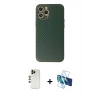 MARSİLYAN™- iPhone 12 Pro Max Kılıf Ahenk Işık - Siyah 3D Antistatik Cam Ekran Koruyucu + Shine Kamera Lens - GD