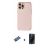 MARSİLYAN™- iPhone 12 Pro Max Kılıf Ahenk Işık - Siyah 3D Antistatik Hayalet Cam Ekran Koruyucu + Shine Kamera Lens Koruma Cam - GD
