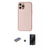 MARSİLYAN™- iPhone 12 Pro Max Kılıf Ahenk Işık - Siyah 3D Antistatik Hayalet Cam Ekran Koruyucu + Renkli Kamera Lens Koruma Cam - SI