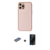 MARSİLYAN™- iPhone 12 Pro Max Kılıf Ahenk Işık - Siyah 3D Antistatik Hayalet Cam Ekran Koruyucu + Renkli Kamera Lens Koruma Cam - YL