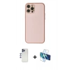 MARSİLYAN™- iPhone 12 Pro Max Kılıf Ahenk Işık - Siyah 3D Antistatik Seramik Nano Ekran Koruyucu + Shine Kamera Lens - LT