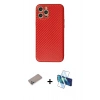 MARSİLYAN™- iPhone 12 Pro Max Kılıf Ahenk Işık - Siyah 3D Antistatik Seramik Nano Ekran Koruyucu + Shine Kamera Lens Koruma Cam - SABE
