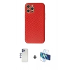 MARSİLYAN™- iPhone 12 Pro Max Kılıf Ahenk Işık - Siyah 3D Antistatik Seramik Nano Ekran Koruyucu + Shine Kamera Lens - LT