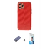MARSİLYAN™- iPhone 12 Pro Max Kılıf Ahenk Işık - Siyah 5D Eko Cam Ekran Koruyucu + Metal Kamera Lens Koruma Cam - GD