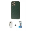 MARSİLYAN™- iPhone 12 Pro Max Kılıf Ahenk Işık - Siyah 5D Eko Cam Ekran Koruyucu + Shine Kamera Lens - GD