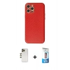 MARSİLYAN™- iPhone 12 Pro Max Kılıf Ahenk Işık - Siyah 5D Eko Cam Ekran Koruyucu + Shine Kamera Lens - GD