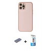 MARSİLYAN™- iPhone 12 Pro Max Kılıf Ahenk Işık - Siyah 5D Eko Cam Ekran Koruyucu + Renkli Kamera Lens Koruma Cam - MI