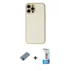 MARSİLYAN™- iPhone 12 Pro Max Kılıf Ahenk Işık - Siyah 5D Eko Cam Ekran Koruyucu + Metal Kamera Lens Koruma Cam - SH