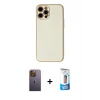 MARSİLYAN™- iPhone 12 Pro Max Kılıf Ahenk Işık - Siyah 5D Eko Cam Ekran Koruyucu + Neon Fosforlu Kamera Lens - SI