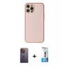 MARSİLYAN™- iPhone 12 Pro Max Kılıf Ahenk Işık - Siyah 5D Eko Cam Ekran Koruyucu + Neon Fosforlu Kamera Lens - SI