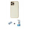 MARSİLYAN™- iPhone 12 Pro Max Kılıf Ahenk Işık - Siyah 5D Eko Cam Ekran Koruyucu + Shine Kamera Lens Koruma Cam - MI