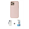 MARSİLYAN™- iPhone 12 Pro Max Kılıf Ahenk Işık - Siyah 5D Eko Cam Ekran Koruyucu + Shine Kamera Lens - LT
