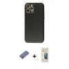 MARSİLYAN™- iPhone 12 Pro Max Kılıf Ahenk Işık - Siyah 6D Mat Seramik Hayalet Nano Ekran Koruyucu + Metal Kamera Lens Koruma Cam - GD