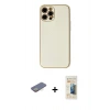 MARSİLYAN™- iPhone 12 Pro Max Kılıf Ahenk Işık - Siyah 6D Mat Seramik Hayalet Nano Ekran Koruyucu + Renkli Kamera Lens Koruma Cam - SI